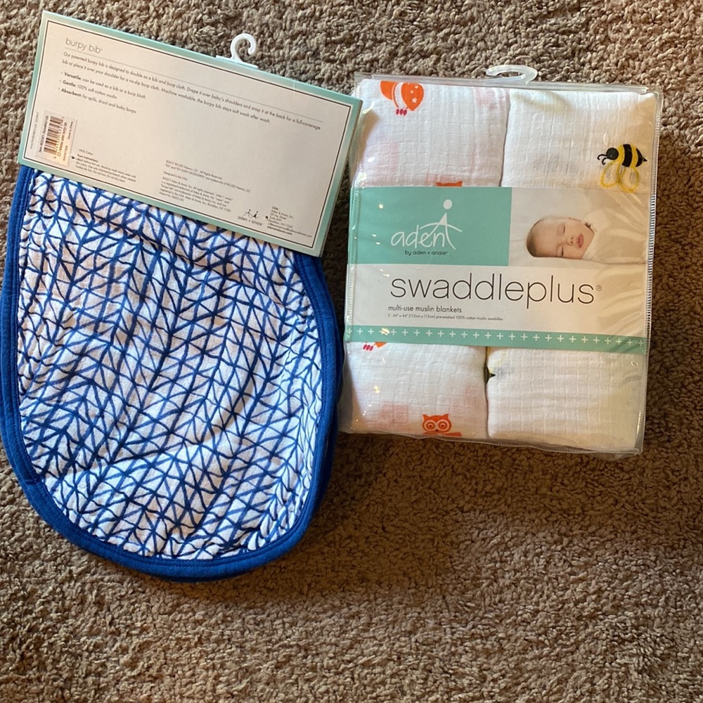Bundle Muslin burp cloth and swaddle blankets